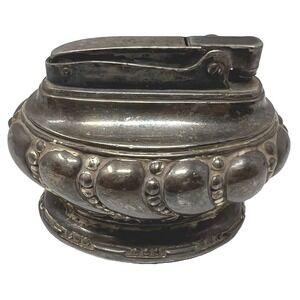 Vintage Ronson Crown‎ Table Lighter Neoclassical Silver Plate US Patent 19023